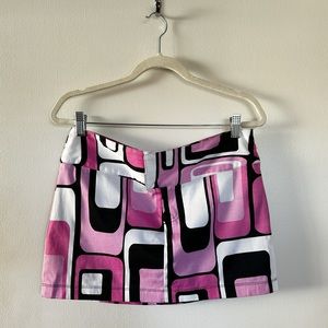 Xhilaration 90s / Y2K Vintage Mod Mini Skirt Low Rise Pink Black 9/10 M/L